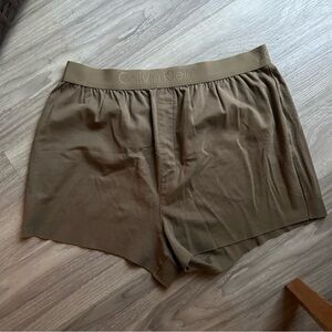 Calvin Klein | CK Black Lounge Sleep Shorts in Olive Brown (Small)
